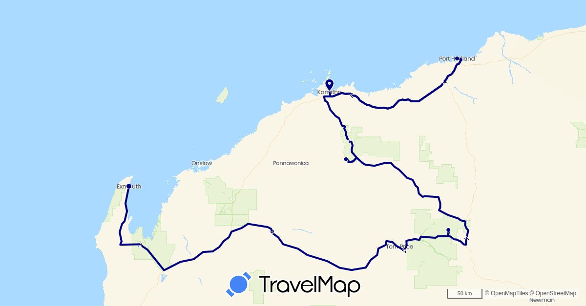 TravelMap itinerary: driving in Australia (Oceania)