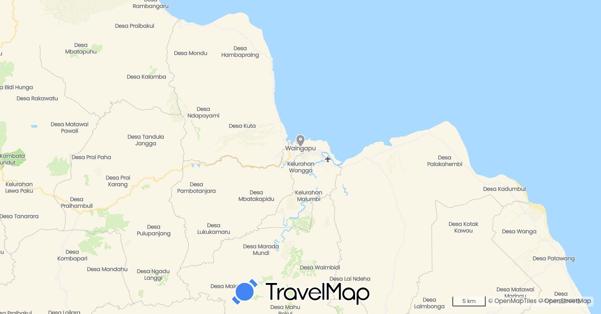 TravelMap itinerary: plane in Indonesia (Asia)