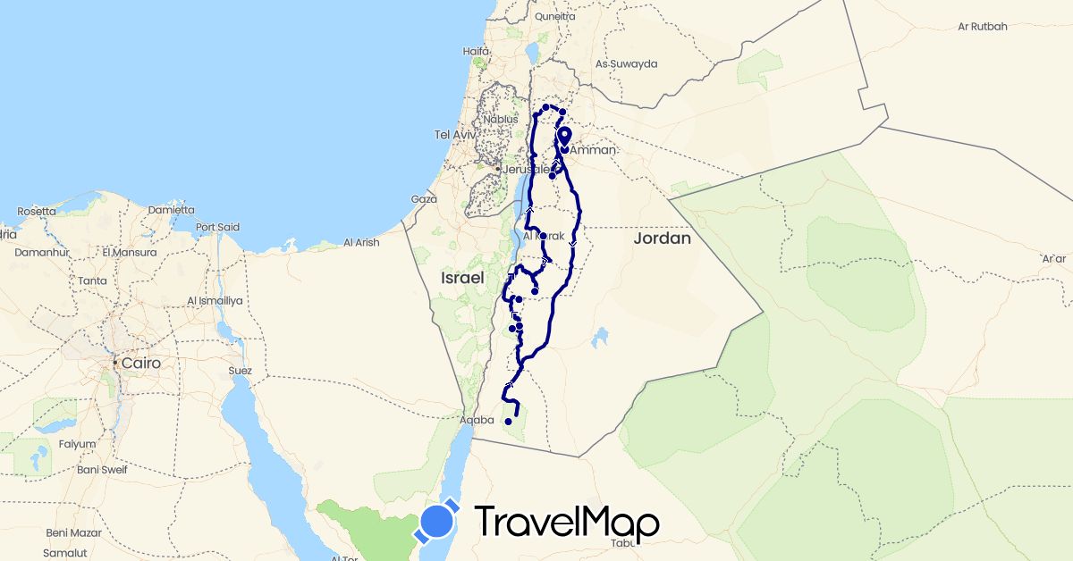 TravelMap itinerary: driving in Jordan (Asia)